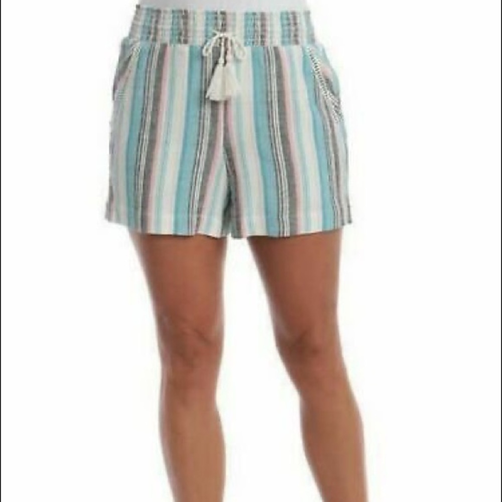 Briggs Linen Blend Multicolored Stripe Shorts
